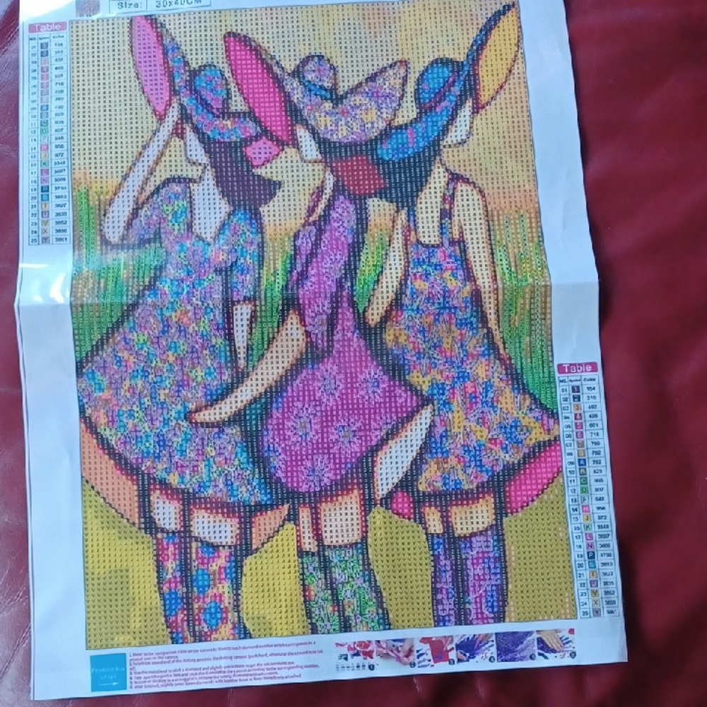 Diamond Art Kits Multicolor Dancing Figures Canvas 2 Kits